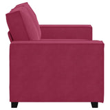 Canapé à 2 places Rouge bordeaux 120 cm Velours