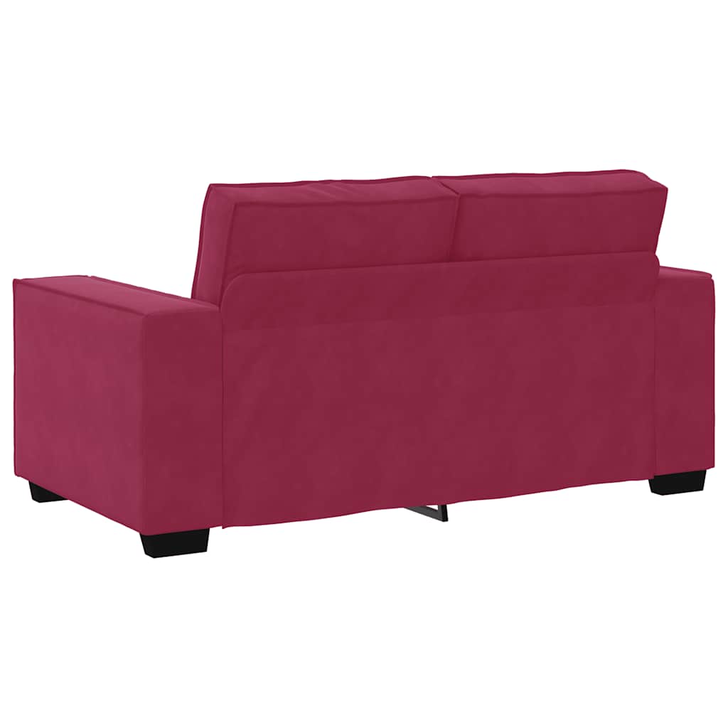 Canapé à 2 places Rouge bordeaux 120 cm Velours