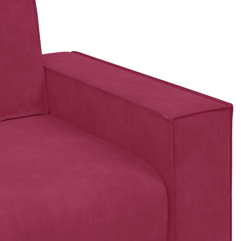 Canapé à 2 places Rouge bordeaux 120 cm Velours