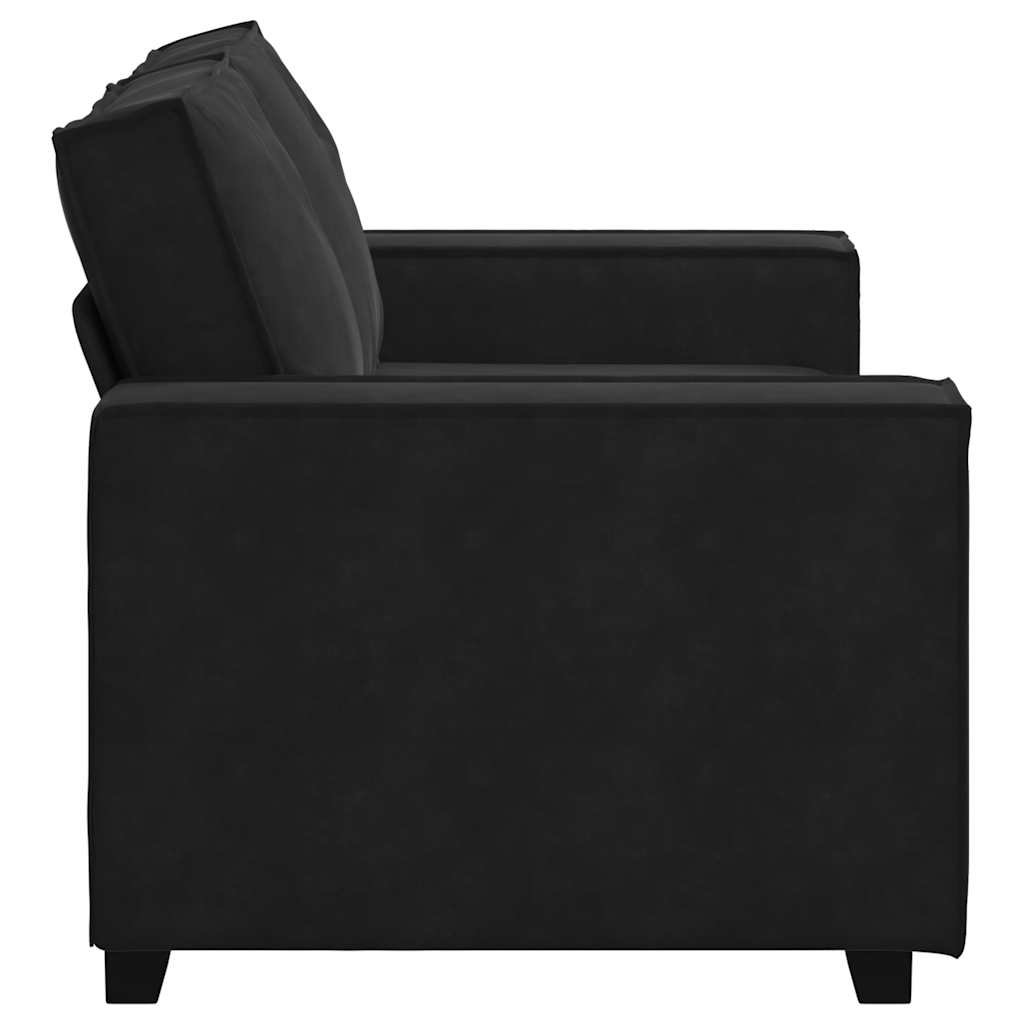 Canapé à 2 places Noir 120 cm Velours