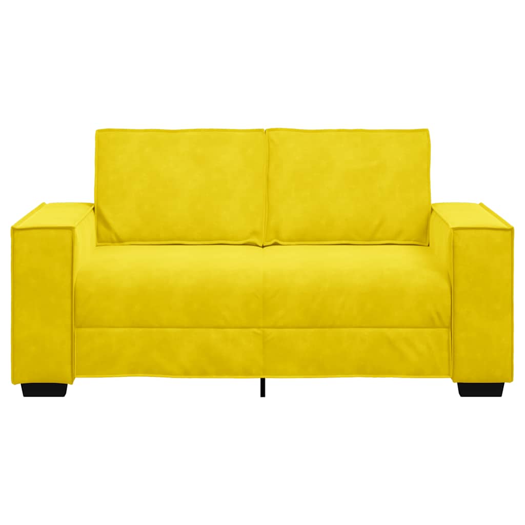 Canapé à 2 places Jaune 120 cm Velours
