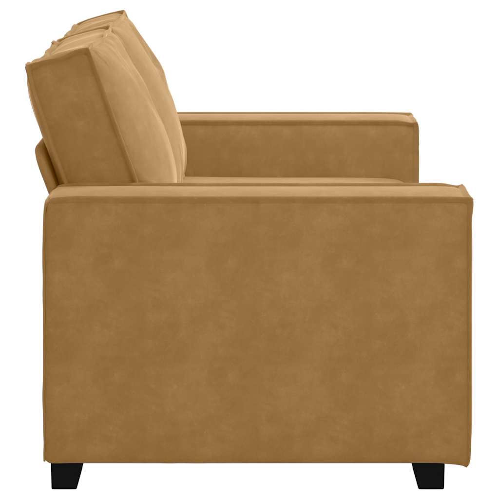 Canapé à 2 places Marron 120 cm Velours