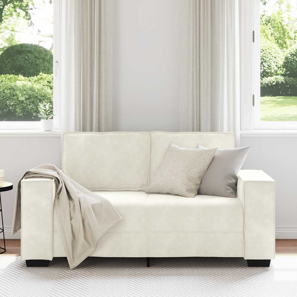 Canapé à 2 places Crème 120 cm Velours
