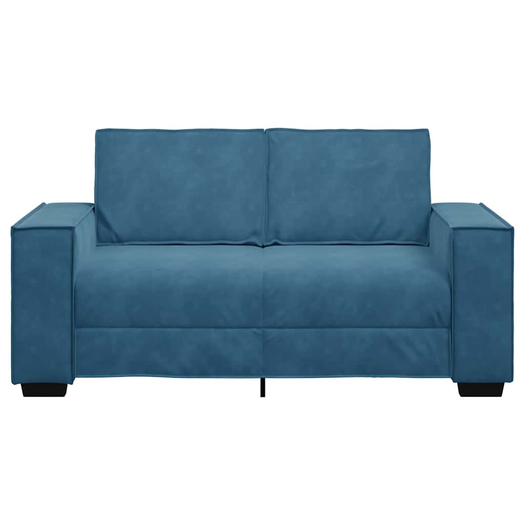Canapé à 2 places Bleu 120 cm Velours