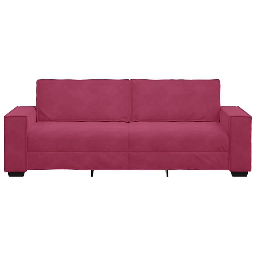 Canapé à 3 places Rouge bordeaux 180 cm Velours