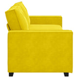 Canapé à 3 places Jaune 180 cm Velours