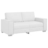 Canapé Loveseat 140 cm avec coussin Blanc Faux cuir
