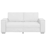 Canapé Loveseat 140 cm avec coussin Blanc Faux cuir