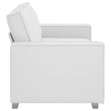 Canapé Loveseat 140 cm avec coussin Blanc Faux cuir