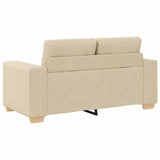 Canapé deux places avec coussin Crème tissu
