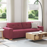 Sofa 3 places avec coussin Rouge bordeaux tissu