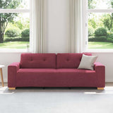 Sofa 3 places avec coussin Rouge bordeaux tissu