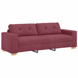 Sofa 3 places avec coussin Rouge bordeaux tissu