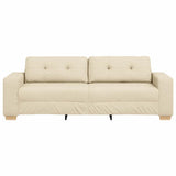 Sofa 3 places avec coussin Crème tissu