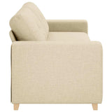 Sofa 3 places avec coussin Crème tissu