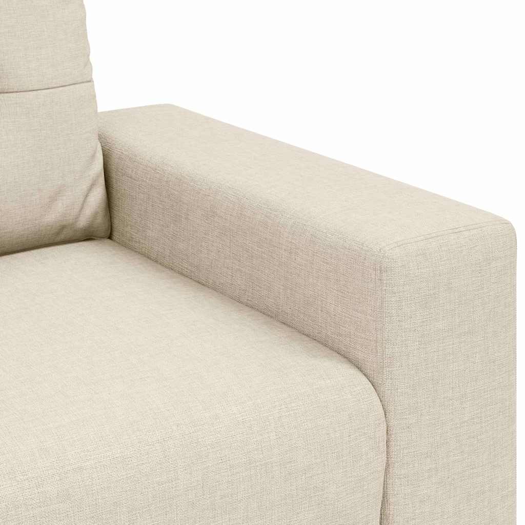 Canapé avec coussin avec oreiller Beige 220 x 78 x 84 cm Lin