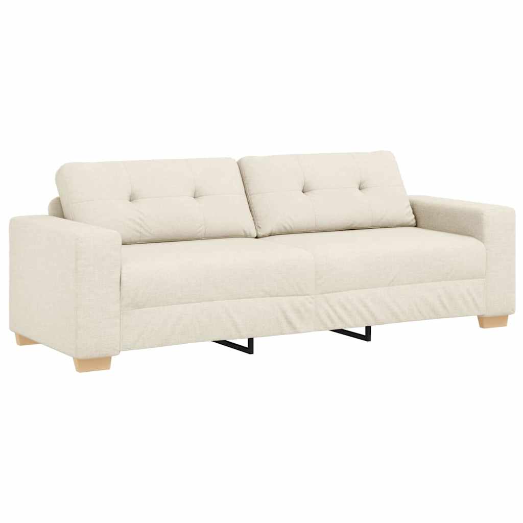 Canapé avec coussin avec oreiller Beige 220 x 78 x 84 cm Lin