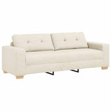 Canapé avec coussin avec oreiller Beige 220 x 78 x 84 cm Lin