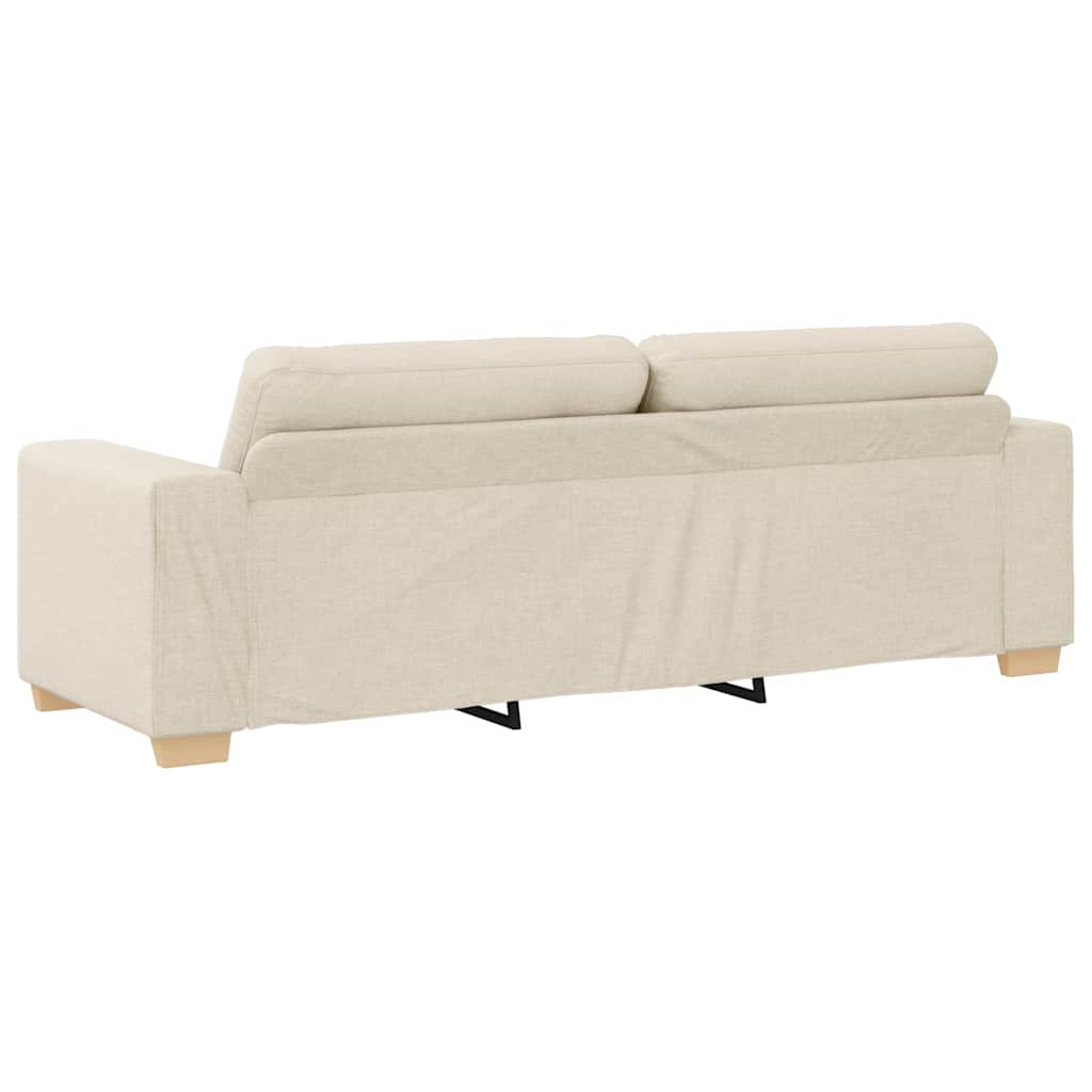 Canapé avec coussin avec oreiller Beige 220 x 78 x 84 cm Lin
