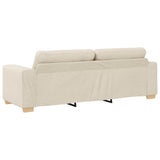 Canapé avec coussin avec oreiller Beige 220 x 78 x 84 cm Lin