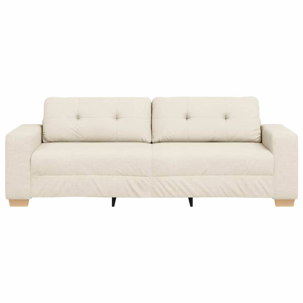 Canapé avec coussin avec oreiller Beige 220 x 78 x 84 cm Lin
