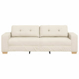 Canapé avec coussin avec oreiller Beige 220 x 78 x 84 cm Lin