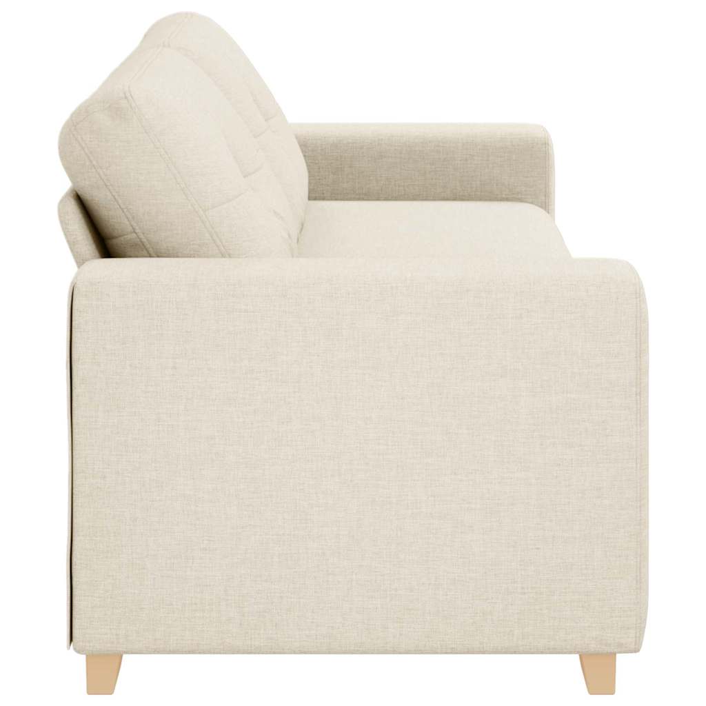 Canapé avec coussin avec oreiller Beige 220 x 78 x 84 cm Lin