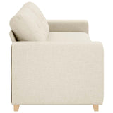 Canapé avec coussin avec oreiller Beige 220 x 78 x 84 cm Lin
