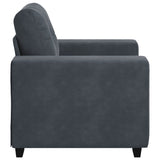 Fauteuil gris foncé 60 cm velours
