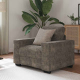 Fauteuil avec coussin Gris foncé Faux cuir