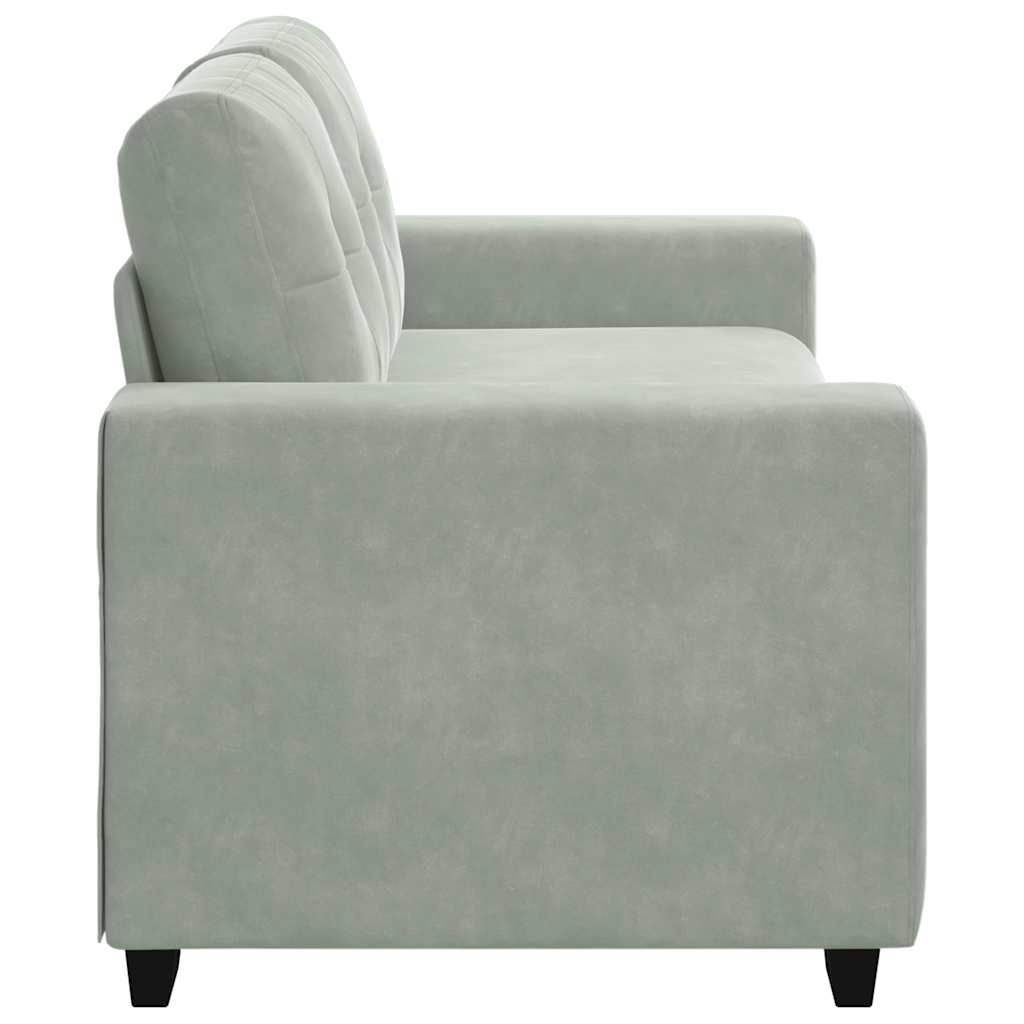 Canapé causeuse gris clair 140 cm velours