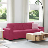 Sofa 3 places avec coussin Rouge bordeaux Velours