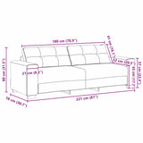 Sofa 3 places avec coussin Rouge bordeaux Velours