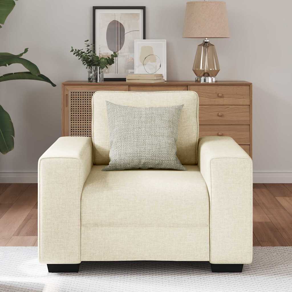 Canapé avec coussin avec oreiller Beige 100 x 77 x 82 cm Lin