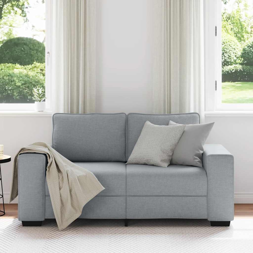 Canapé à 2 places gris clair 120 cm tissu