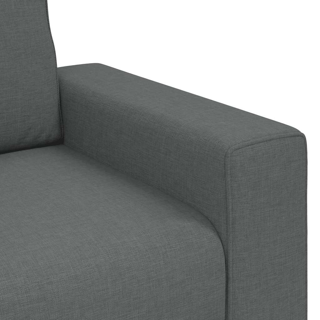 Canapé à 2 places gris foncé 120 cm tissu