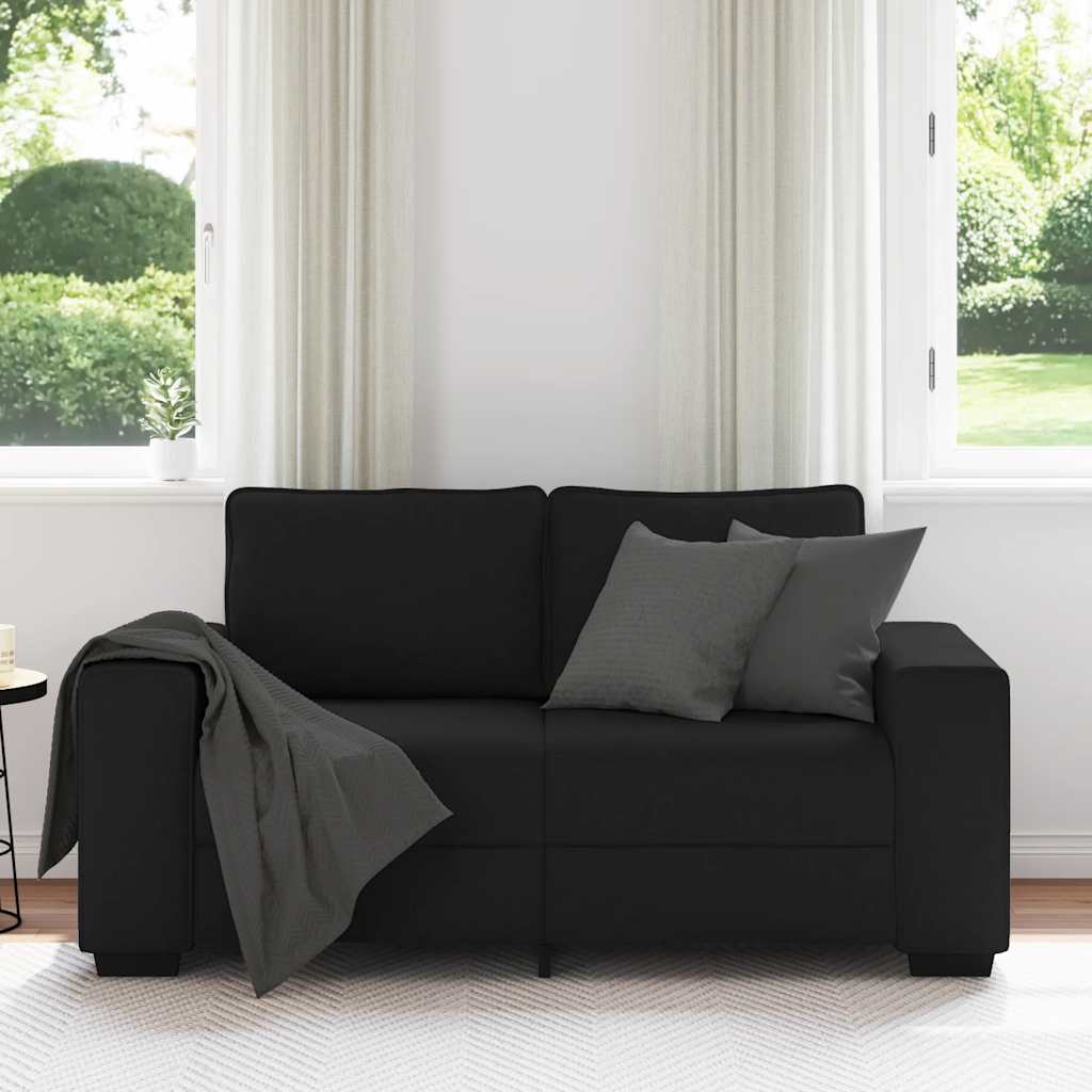 Canapé à 2 places noir 120 cm tissu