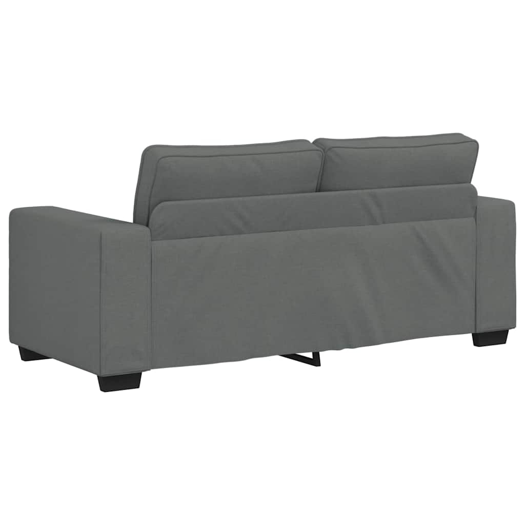 Canapé à 2 places gris foncé 140 cm tissu