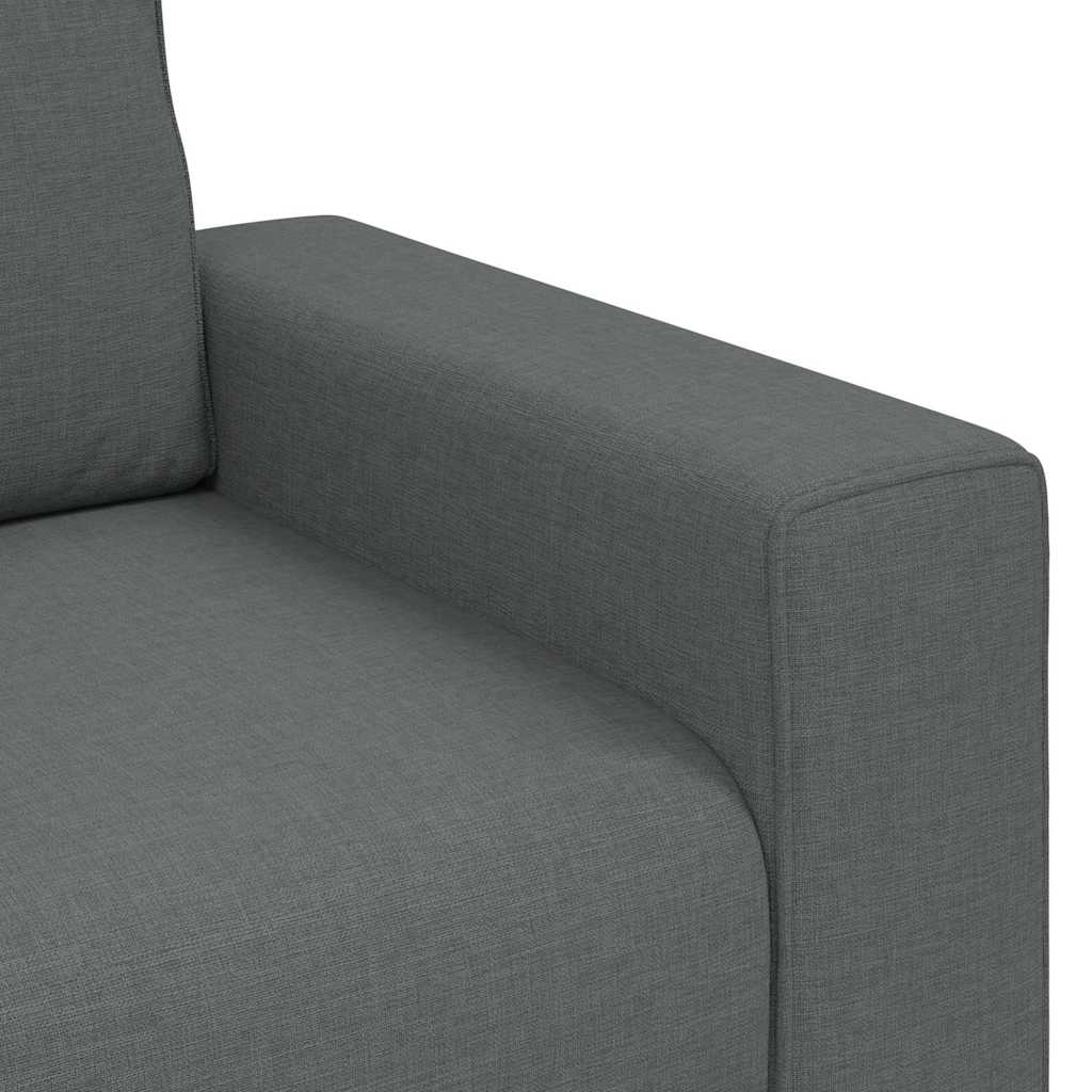 Canapé à 2 places gris foncé 140 cm tissu