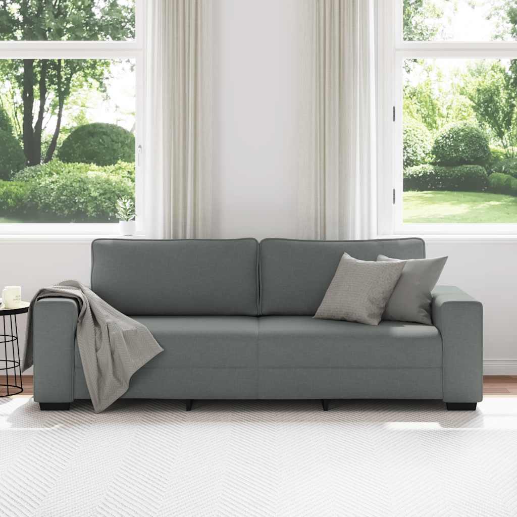 Canapé à 3 places gris foncé 180 cm tissu