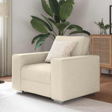 Canapé avec coussin avec oreiller Beige 100 x 77 x 82 cm Lin