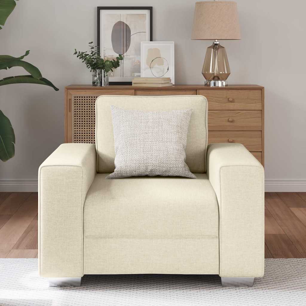 Canapé avec coussin avec oreiller Beige 100 x 77 x 82 cm Lin