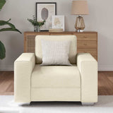 Canapé avec coussin avec oreiller Beige 100 x 77 x 82 cm Lin
