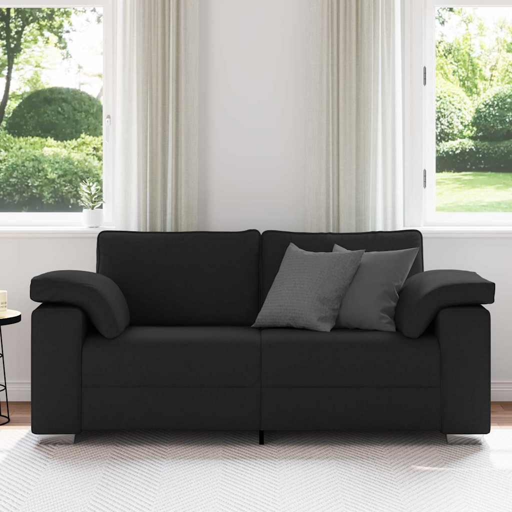 Canapé avec coussin Noir 180 x 77 x 82 cm tissu