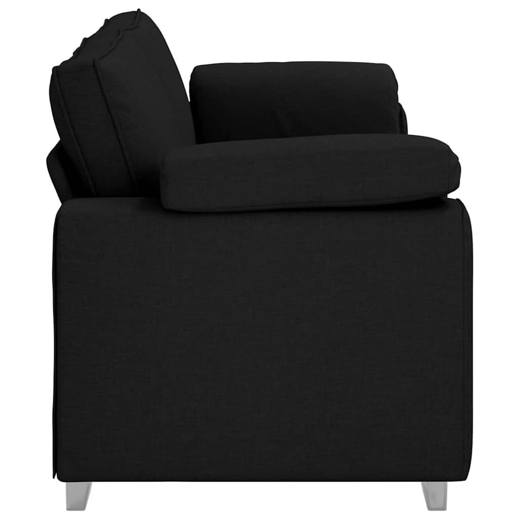 Canapé avec coussin Noir 219 x 77 x 82 cm tissu