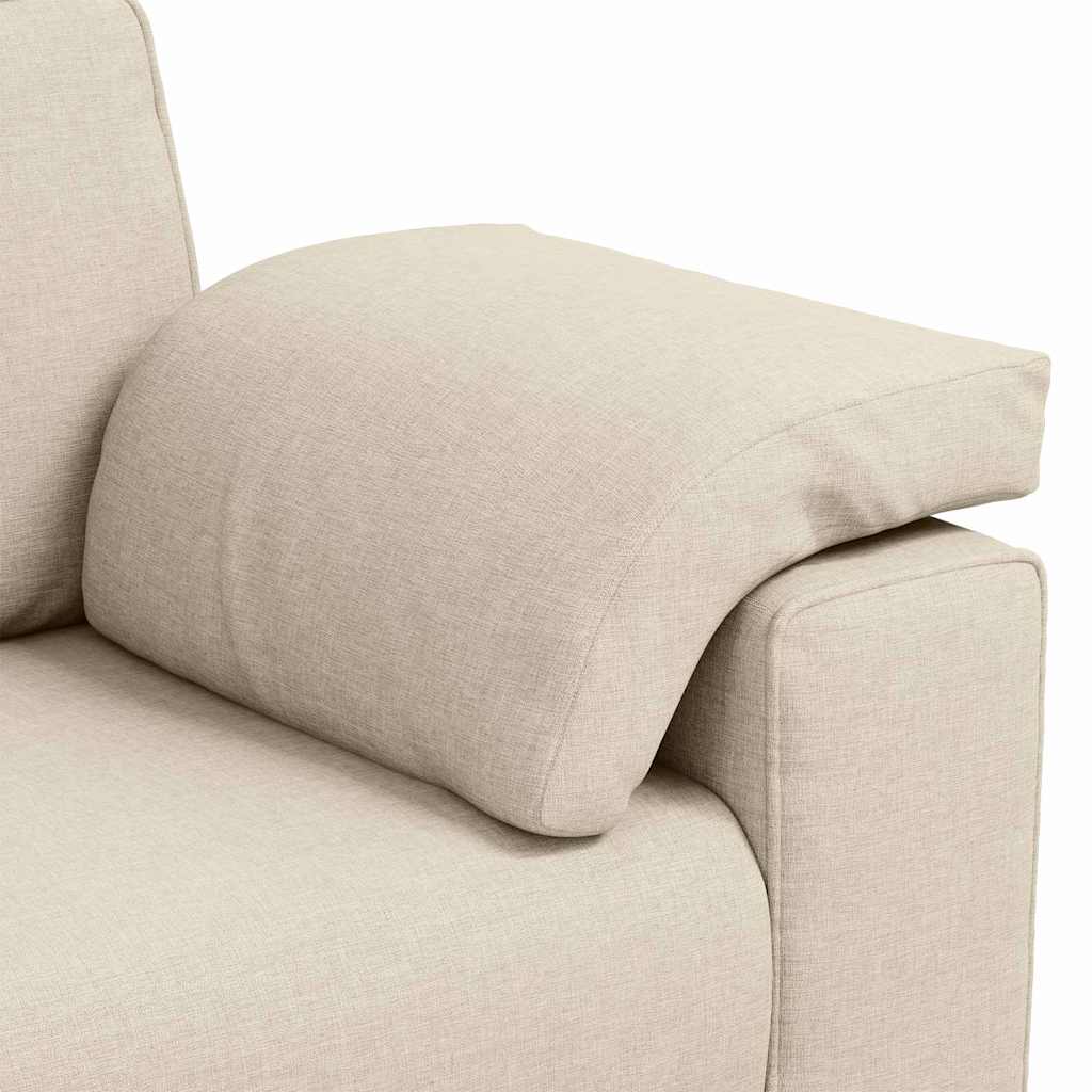 Canapé avec coussin avec oreiller Beige 219 x 77 x 82 cm Lin