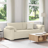Canapé avec coussin avec oreiller Beige 219 x 77 x 82 cm Lin