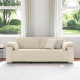 Canapé avec coussin avec oreiller Beige 219 x 77 x 82 cm Lin
