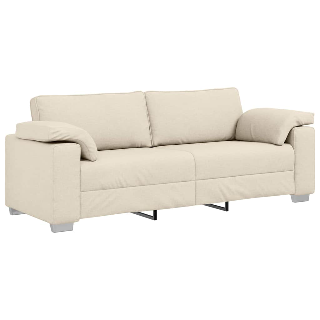 Canapé avec coussin avec oreiller Beige 219 x 77 x 82 cm Lin