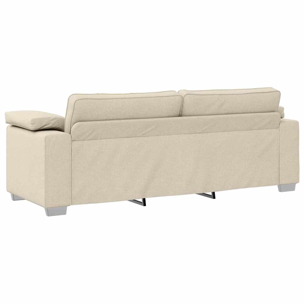Canapé avec coussin avec oreiller Beige 219 x 77 x 82 cm Lin